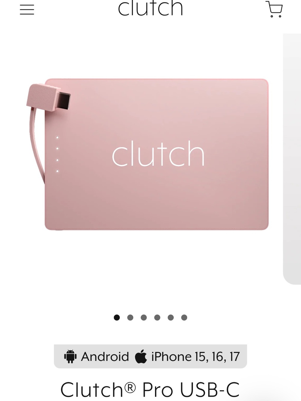 NEW Clutch Pro USB-C Portable Charger Power Bank – Pink – Sealed